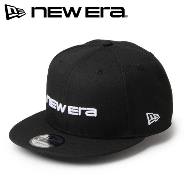 新品 NEWERA ニューエラ 正規品 キャップ CAP 帽子 9FIFTY ストレートキャップ リニアロゴ 黒 ブラック 14942607 M/L