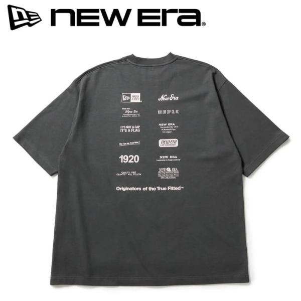 NEWERA ニューエラ 正規品 半袖 Tシャツ ティーシャツ 半袖Tシャツ バックプリント アーカイブ ロゴ メンズ レディース グラファイト グレー M L LL XL 14856672