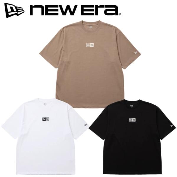 NEWERA ニューエラ 正規品 半袖 Tシャツ ティーシャツ 半袖Tシャツ BOXロゴ 刺繍 ワンポイント メンズ レディース 白 ホワイト ベージュ 黒 ブラック