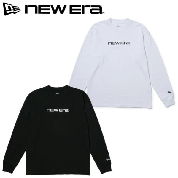 NEWERA ニューエラ 正規品 長袖 Tシャツ 長袖Tシャツ ロンT ブランドネーム ロゴプリント メンズ レディース 白 ホワイト 黒 ブラック M L LL XL 2L XXL 3L