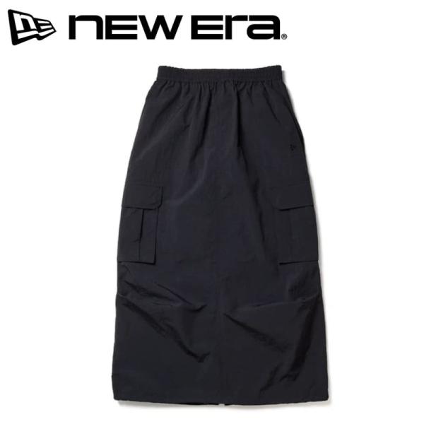 NEWERA ニューエラ 正規品 レディース スカート ロングスカート カーゴ ドロスト ナイロン スリット ウィメンズ 黒 ブラック 15129270