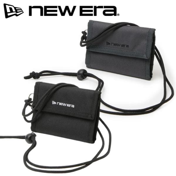 NEWERA ニューエラ 正規品 ネックウォレット ウォレット 財布 ネックポーチ コンパクト 三つ折り財布 小銭入れ 大人用 子供用 グラファイト グレー 黒 ブラック