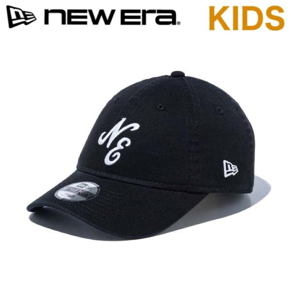 新品 NEWERA ニューエラ 正規品 キッズ キャップ CAP 帽子 9TWENTY クラシックロゴ NE 刺繍 子供用 kids 黒 ブラック 14524549