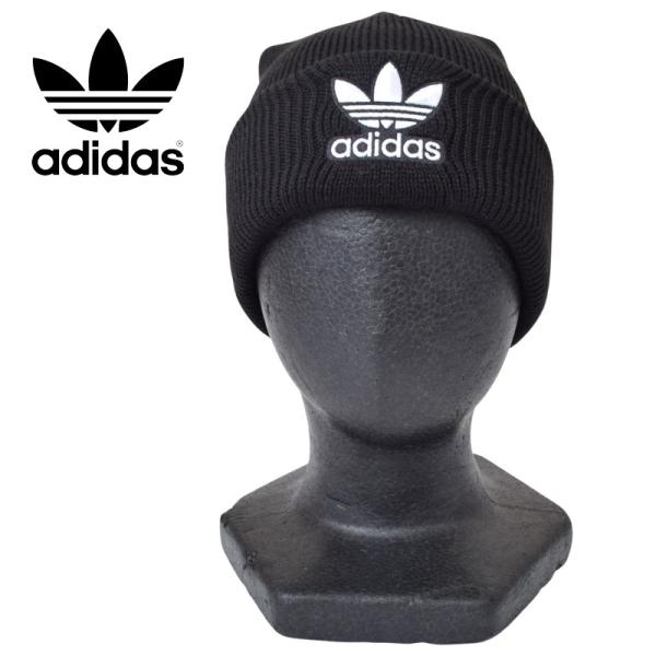 adidas Originals アディダス オリジナルス ビーニーキャップ ニット帽子 海外モデル 黒 白 メンズ レディース ユニセックス [M便 1/1]