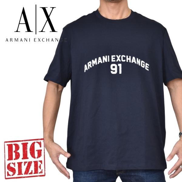 大きいサイズ メンズ A/X ARMANI EXCHANGE アルマーニエクスチェンジ クルーネック 半袖Ｔシャツ アーチロゴ グラフィック REGULAR FIT XXL