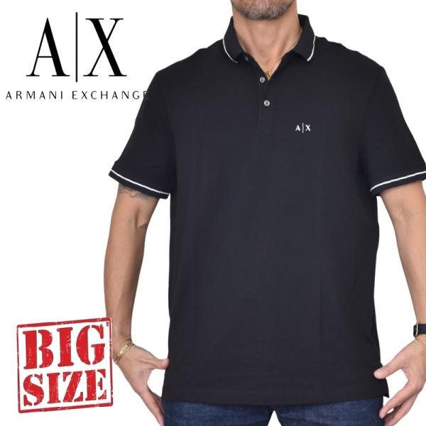 大きいサイズ メンズ A/X ARMANI EXCHANGE アルマーニエクスチェンジ 半袖ポロシャツ 鹿の子 ワンポイント XXL
