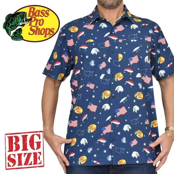大きいサイズ メンズ BASS PRO SHOPS バスプロショップ 半袖シャツ 総