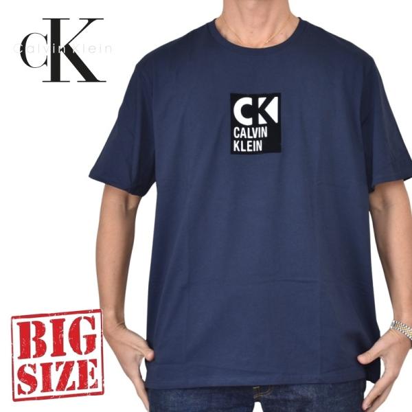 大きいサイズ メンズ CK Calvin Klein jeans カルバンクラインジーンズ クルーネック 半袖Ｔシャツ ボックスロゴ XXL