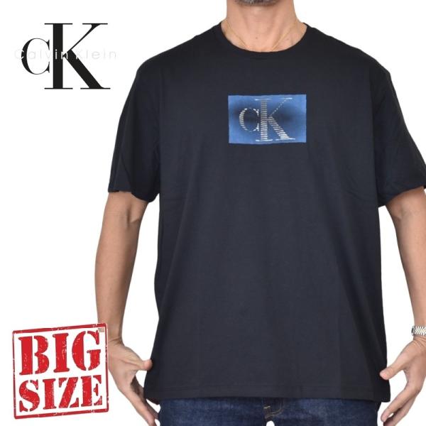大きいサイズ メンズ CK Calvin Klein jeans カルバンクラインジーンズ クルーネック 半袖Ｔシャツ ボックスロゴ XXL