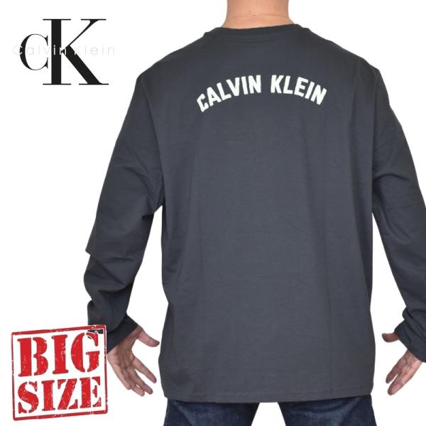 大きいサイズ メンズ CK Calvin Klein Jeans カルバンクラインジーンズ クルーネック 長袖Ｔシャツ ロンＴ ワンポイント刺繍 ヘビーウエイト XXL