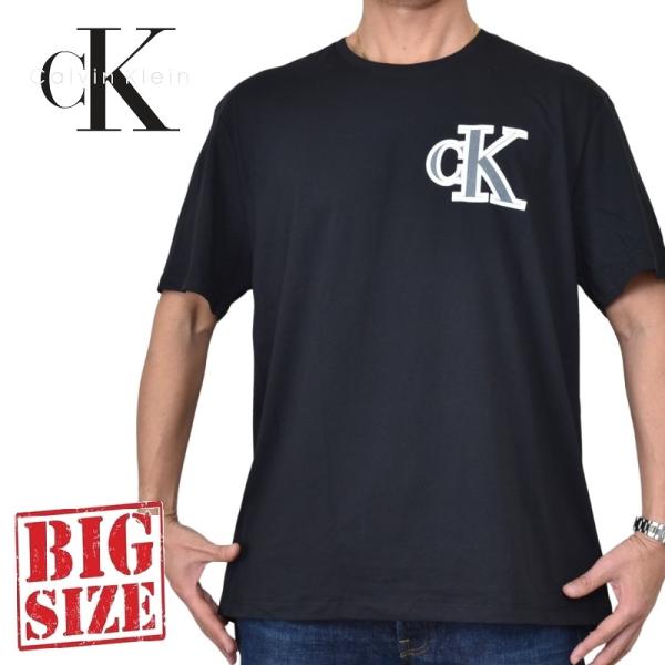 大きいサイズ メンズ CK Calvin Klein カルバンクライン クルーネック 半袖Ｔシャツ ワンポイント XXL