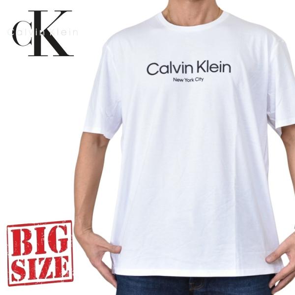 大きいサイズ メンズ CK Calvin Klein カルバンクライン クルーネック 半袖Ｔシャツ ロゴ XXL