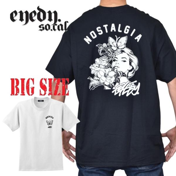 大きいサイズ メンズ EYEDY アイディー NOSTALGIA TEE 半袖Ｔシャツ 黒 白 ブラック ホワイト XXL XXXL [M便 1/1]