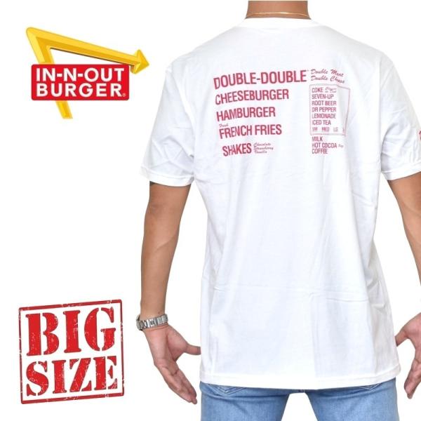 �傫���T�C�Y �����Y IN-N-OUT BURGER �C���A���h�A�E�g�o�[�K�[ �����s�V���c MENU ���j���[ �� �z���C�g XL XXL XXXL [M�� 1/1]