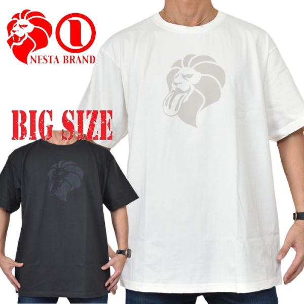 大きいサイズ メンズ ネスタブランド NESTA BRAND 半袖Tシャツ JAPAN加工 フロント ライオン XXL