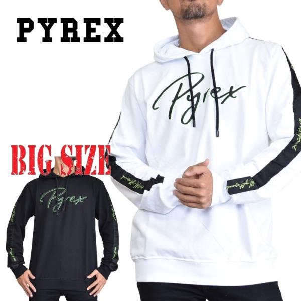 SALE �傫���T�C�Y �����Y PYREX �p�C���b�N�X �p�[�J�[ �t�[�f�B�[ �v���I�[�o�[ ���уX�E�F�b�g �� �u���b�N �� XXL
