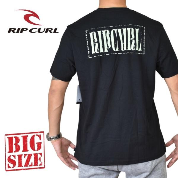 SALE 大きいサイズ メンズ RIP CURL リップカール 半袖Ｔシャツ バックプリント 黒 ブラック STANDARD FIT USAモデル XL [M便 1/1]