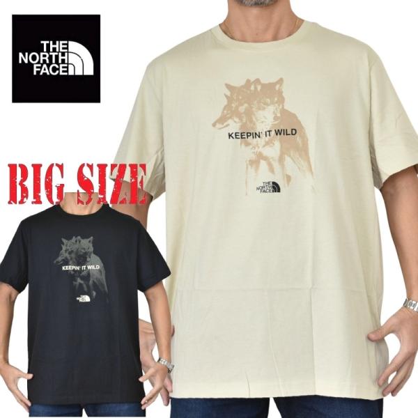 大きいサイズ メンズ ノースフェイス THE NORTH FACE 半袖 Ｔシャツ プリント S/S ANIMALS WE LOVE WOLF TEE USAモデル XL XXL