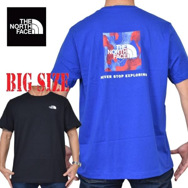 大きいサイズ メンズ ノースフェイス THE NORTH FACE 半袖 Ｔシャツ プリント USAモデル 星条旗カラー バックプリント XL XXL XXXL
