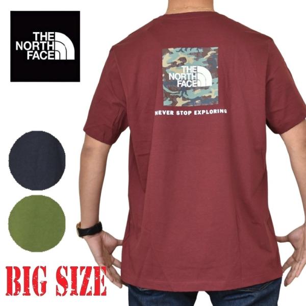 大きいサイズ メンズ ノースフェイス THE NORTH FACE 半袖 Ｔシャツ プリント 迷彩 ボックスロゴ USAモデル Evolution Camo Fill Short-Sleeve Tee XL XXL XXXL