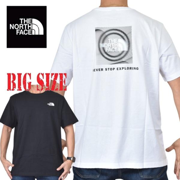 大きいサイズ メンズ ノースフェイス THE NORTH FACE 半袖 バックプリント Ｔシャツ SS TEE EUライン ヨーロッパモデル 黒 白 ブラック ホワイト XL XXL