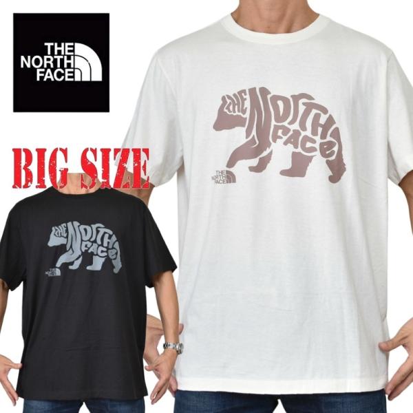 大きいサイズ メンズ ノースフェイス THE NORTH FACE 半袖 Ｔシャツ プリント USAモデル EVO BEAR TEXT SS TEE XL XXL XXXL