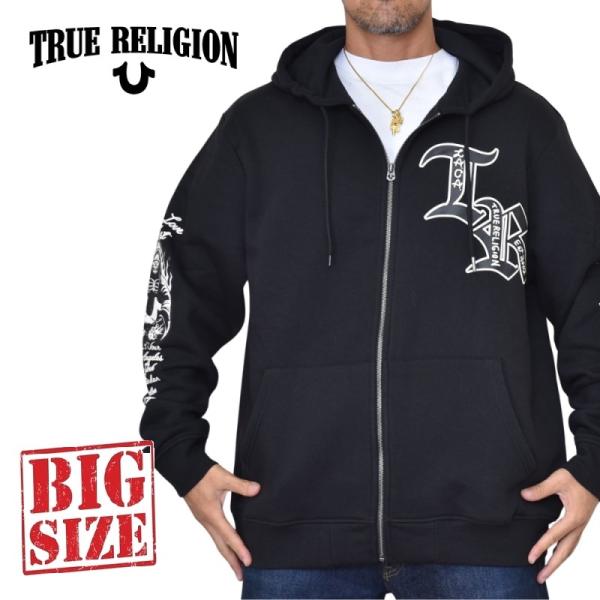新品TRUE RELIGION ブラックパーカーXS TRUE RELIGION 大きいサイズ メンズ トゥルーレリジョン PROPERTY OF