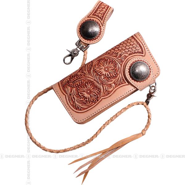 【未使用】DEGNER デグナー カービングウォレット W-75 色：タン DEGNER（デグナー） カービングレザーウォレット/CARVING LEATHER