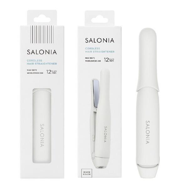 SALONIA サロニア コードレス ストレートヘアアイロン 12mm KSAL26131-WH ホワイト KSAL26131WH (納期目安2-3週間)