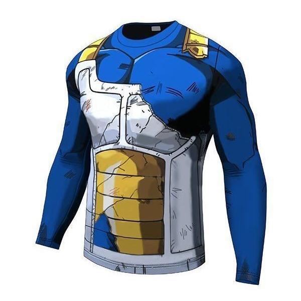 【型番：UDW-282】 ドラゴンボール ベジータ 格闘技 インナー 筋トレ 長袖 　ロング ドライＴシャツ アンダーウエア　各size
