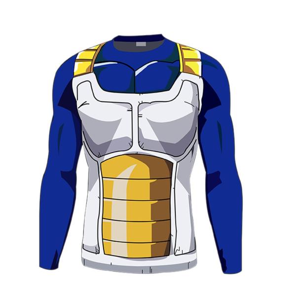 【型番：UDW-323】 ドラゴンボール ドライ生地 ベジータ 格闘技 インナー 筋トレ ロングＴシャツ アンダーウェア 各size