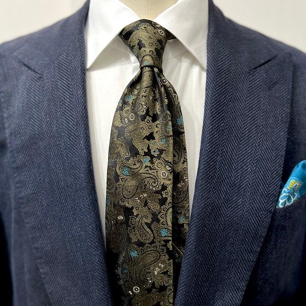 Atto Vannucci 【残り1点】 ( アットヴァンヌッチ ) ネクタイ オリーブ