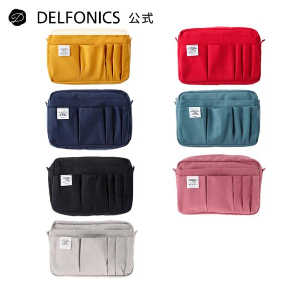 ポーチ A5サイズ収納可能 14ポケット バッグインバッグ 小物入れ キャリングケース ショルダーバッグ インナーキャリング M デルフォニックス公式