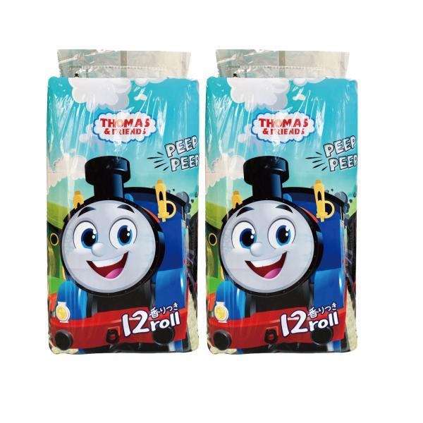 トーマス トイレットペーパー プリントロール 絵柄付 かっこいい 機関車トーマストイレットロール 12ロールパック 2パックセット