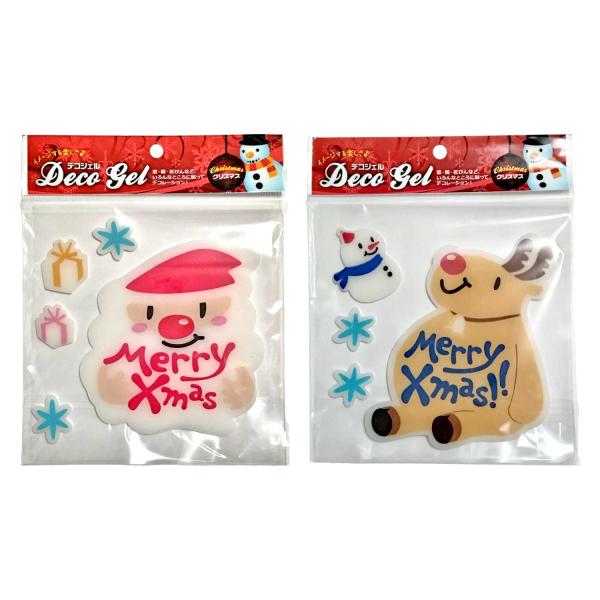窓や鏡などのデコレーションにも使えるクリスマスデザインのジェルシール。丸みのあるサンタとトナカイのデザインで手軽にお部屋のデコレーションができます。色柄の指定は不可商品サイズ:サンタ/H114×W109mm トナカイ/H125×W106mm...