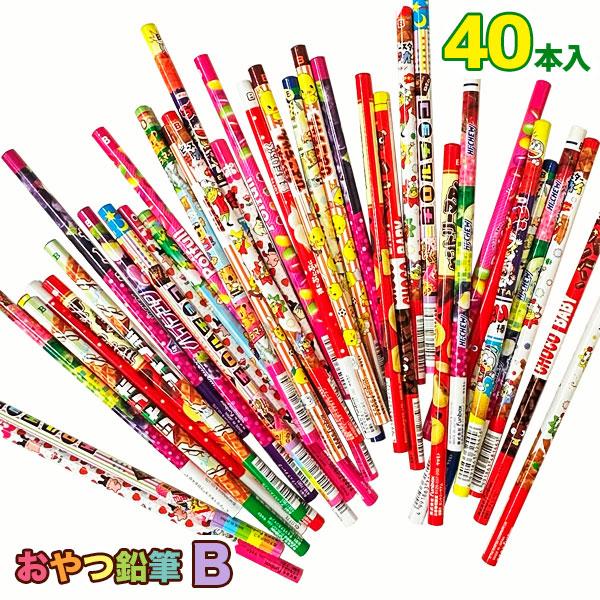 クリスマス 子供 景品 おやつ柄 鉛筆 B 40本1セット 子ども会