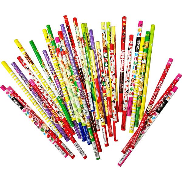 子供 景品 おやつ柄 鉛筆 2B 40本1セット 子ども会 イベント プチ