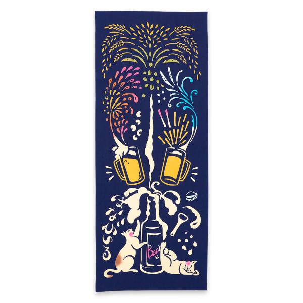 Kenema夏　花火はなびいる手拭い本来の製法のため、切りっ放しで両端処理はされていません。裁断位置によって寸法が前後する場合がございます。使い始めに出るほつれは切りそろえてください。注染手ぬぐいkenema（気音間）ブランドの手ぬぐいは日...