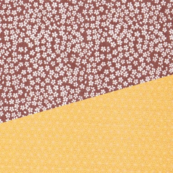 気分やシーンに合わせて両面を使い分けることができ、ちらりと見える裏の色や柄がアクセントになります。サイズ：三巾（約105cm幅）（関連ワード）綿有職　小紋両面ふろしき　小桜x麻葉　青x赤　紫x利休　三巾　有職　アタラシキイニシエ　take ...