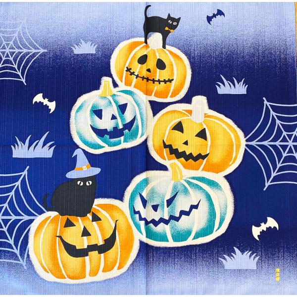濱文様 小布 黒猫ハロウィン 小風呂敷 50x50cm ランチクロス メール便可