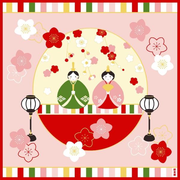 濱文様　小布 ころりん雛かざり 小布サイズ：50x50cmタペストリーとして飾っても、小風呂敷としても、お弁当包みとしても利用できます（あすつくご希望の場合）必ず、宅配便をお選びください（送料がお選びいただけます）追跡番号付きポスト投函のメ...