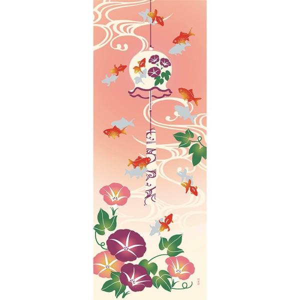 濱文様　絵手ぬぐい 夏およぐ金魚手拭い本来の製法のため、切りっ放しで両端処理はされていません。裁断位置によって寸法が前後する場合がございます。使い始めに出るほつれは切りそろえてください。捺染絵手ぬぐい日本の伝統的な「捺染」という技法を用いて...