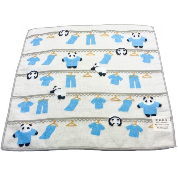 濱文様 和たおる セミウォッシュ お洗濯パンダ生地は表ガーゼ、裏はパイル生地。ガーゼは目の細かい生地を使用しているので、サラサラした感触です。サイズ：25x25cm素材；表:ガーゼ/綿100％・裏:パイル二重織/綿100%原産国：日本この商...