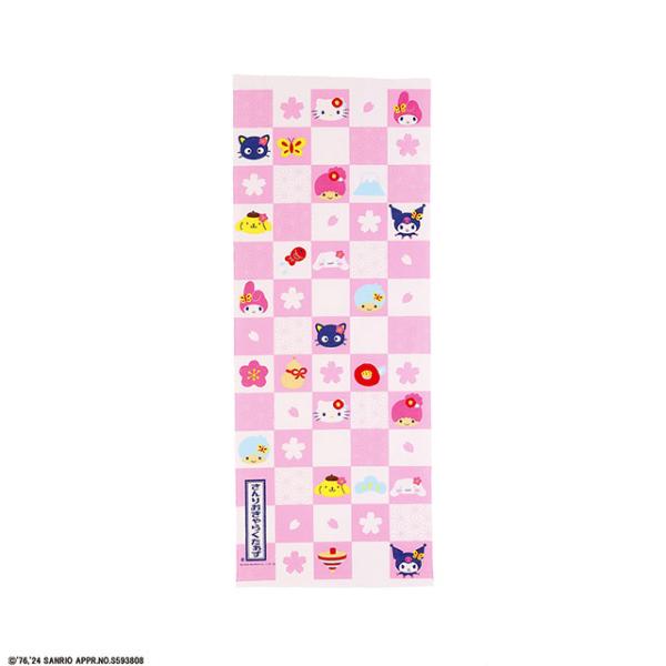 日本手ぬぐい サンリオ キャラクターズ さくら日和 てぬぐいサイズ：34x90cm品質：綿100%日本製仕様：プリント 自分用としてもプレゼントとしてもご使用いただけます。落ち着いた色合いの使いやすいデザインです。日本製の手ぬぐいです。手拭...
