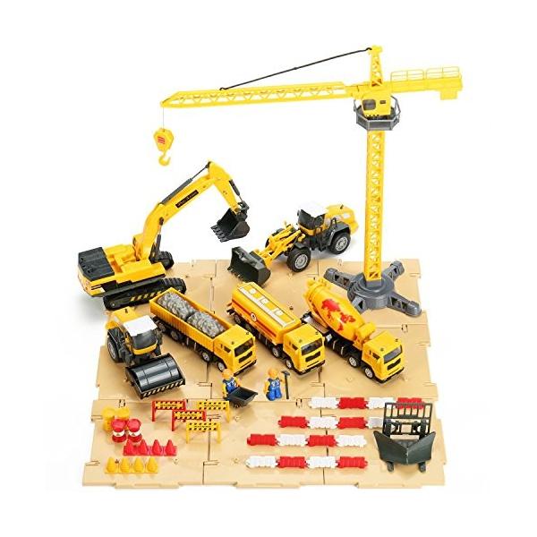 建設車両 7種類セット はたらく車 工事カー 作業車両 ダン おもちゃ お得クーポン発行中 ショベルカー ミキサー車 ロードローラー