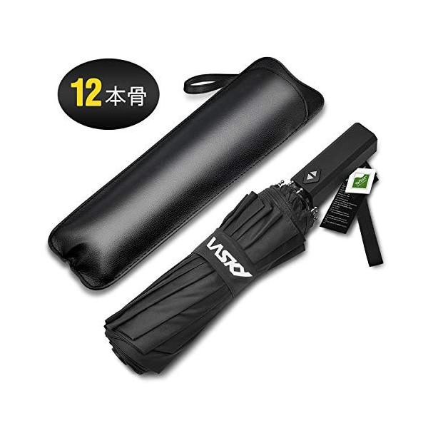 Wsky 折りたたみ傘 メンズ 大幅にプライスダウン 頑丈な12本骨 自動開閉 折り畳み傘 風に強い 210t高強度グラスフ 118cm 大きい Teflon加工