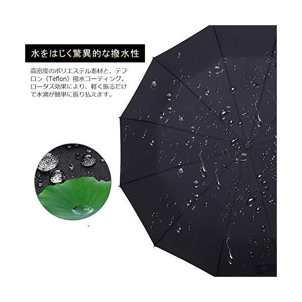 Wsky 折りたたみ傘 メンズ 大幅にプライスダウン 頑丈な12本骨 自動開閉 折り畳み傘 風に強い 210t高強度グラスフ 118cm 大きい Teflon加工