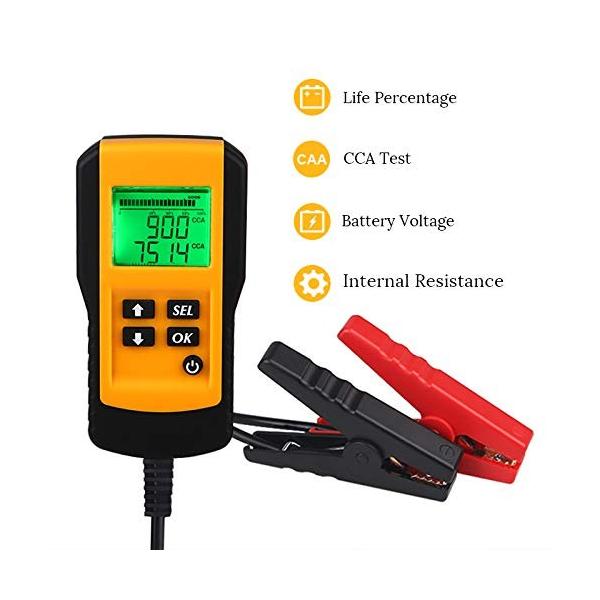 卸売り Adpow バッテリー テスター 12v蓄電池用 Lcd 抵抗 電圧 自動車バッテリー診断 バッテリーアナライザ Cca値測定