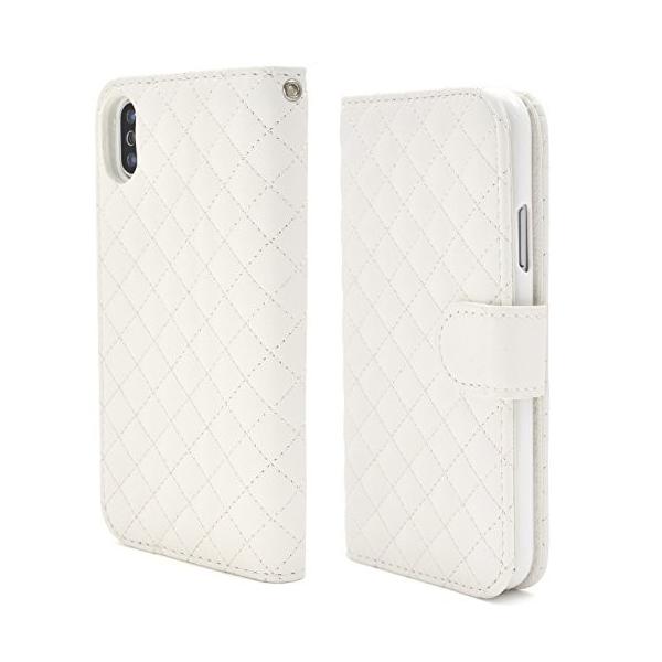 Plata Iphone X Xs ケース 手帳型 キルティング レザー ポーチ Iphonex Iphonexs ホワイト 白 White Ipx 5017wh