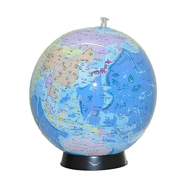 置き場所に困らない 日本語表記のビーチボール地球儀 球径30cm 台座